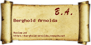 Berghold Arnolda névjegykártya